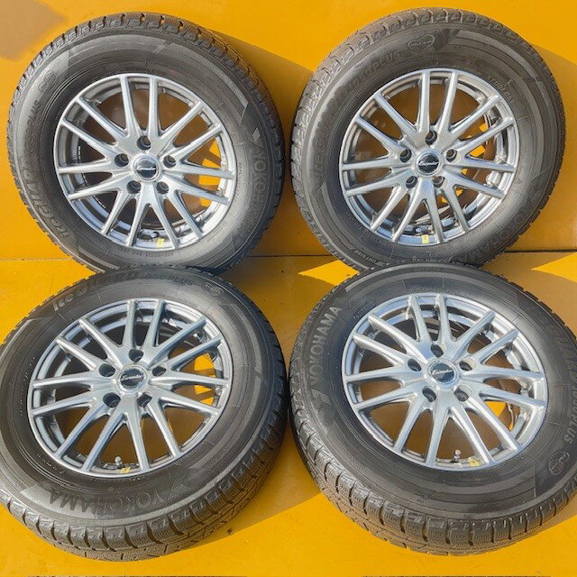 【中古】2020年生産日本製ヨコハマスタッドレス205/65R15＋アルミホイール6J15+43、114.34本SET、ステップワゴン、クラウン、ロイヤル、アスリート、イプサム に