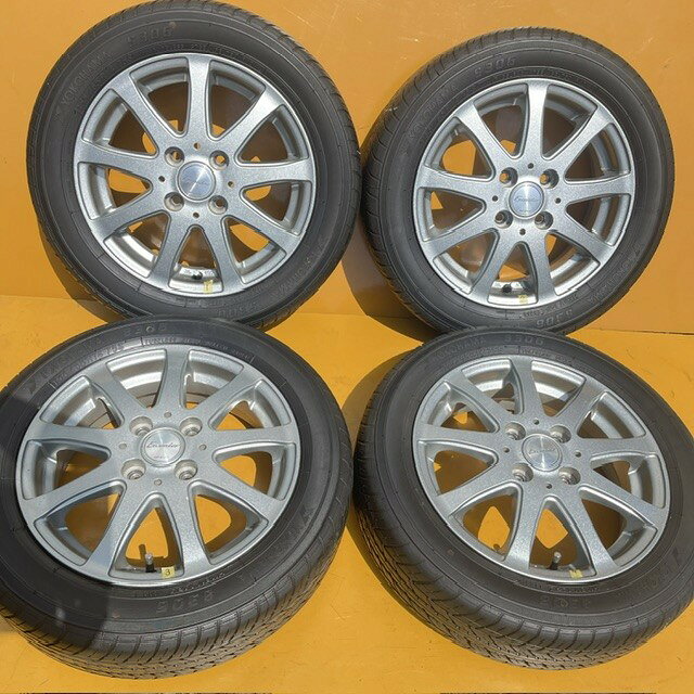 【中古】2023年日本ブランドタイヤヨコハマS306、155/65R14＋ホットスタッフアルミホイール4本1台分SET4.5J14+43、100/4HN-BOX・NーONE・デイズ・ek・MRワゴン・ラパン・ワゴンR・スペーシア・ウェイク・タント・イース・キャンバスなど
