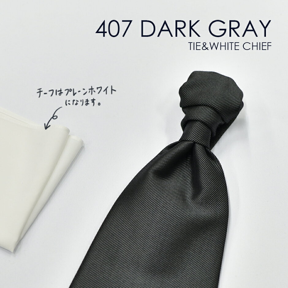 お洒落なコーディネートが出来る タキシード用 ユーロタイ＆ホワイトチーフ 407DGダークグレー★レンタル4泊5日★