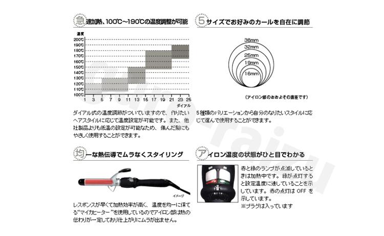 つや髪美肌研究SHOPのDH16 アイビルDHアイロン AIVIL アイビルDHセラミックアイロン 16mm DH-16CLP アイビル ヘアアイロン ホルダー カバー 耐熱 アイロン ヘアー 美容 美容機器 髪型 ヘアスタイル ヘアースタイル ヘアセット 巻き髪 巻髪 プロ シリコン ヘアケア｜アングル3
