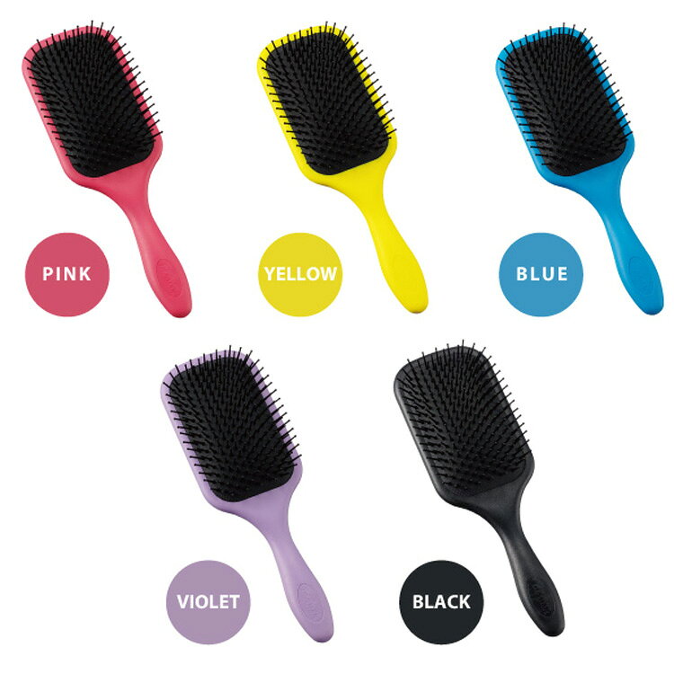 デンマンブラシ D83 パドルブラシ ヘアブラシ ピンク イエロー ブルー ブラック バ...