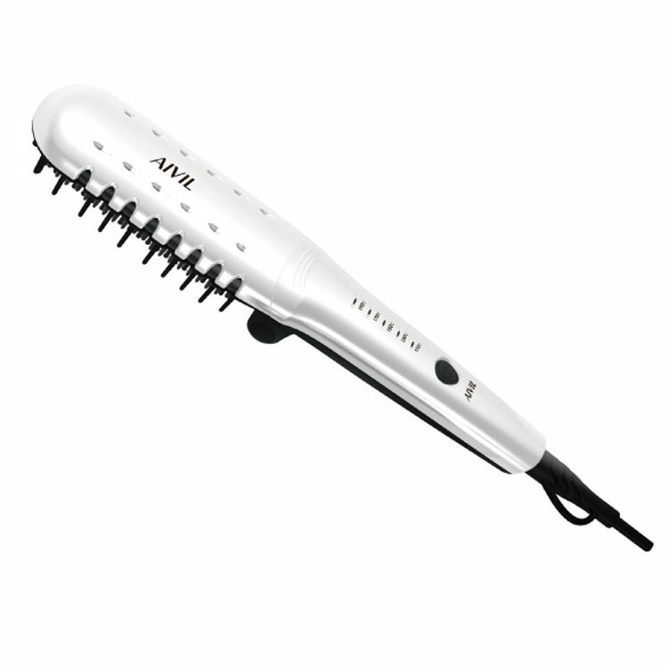 アイビル キャリーブラシアイロン ワールドボルテージ 折りたたみ式ブラシ型ヘアアイロン マイナスイオン発生 セラミックコーティング ツヤ髪 ストレートヘア スト...