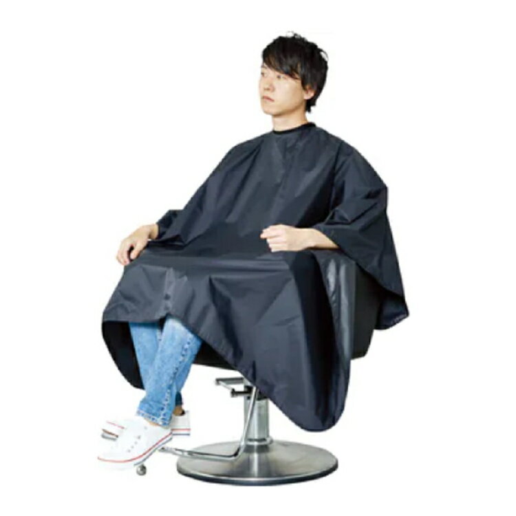 ワコウ ワイドヘアダイクロス 3319 ブラック 刈布 ヘアカット サロン用 美容院 美容室 サロン用 理容院 理容室 自宅 床屋 散髪 セルフカット シェービングクロス カットクロス ヘアクロス スタイリング 美容室 理容室 化粧ケープ 作業用 プロ