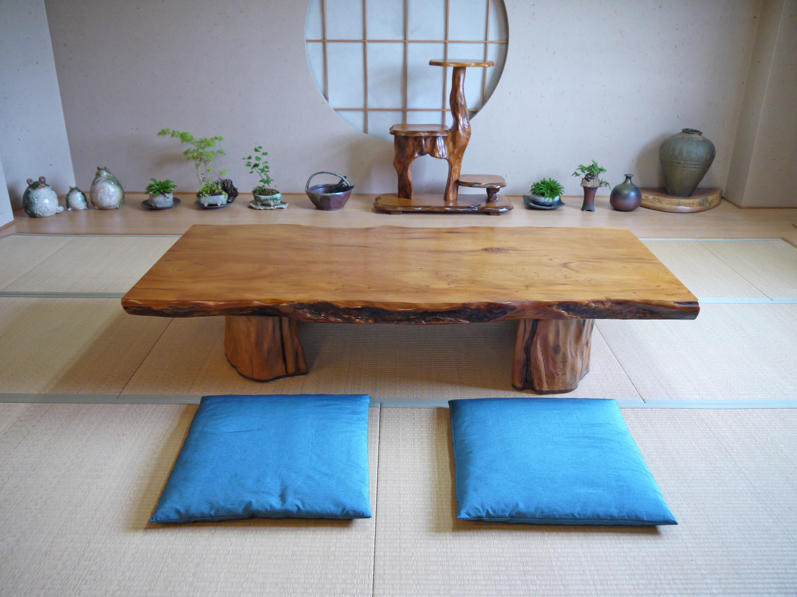 屋久杉 テーブル 一枚板 仕様：無垢 / 素材：屋久杉（座卓 無垢板 年輪 木目）のサムネイル