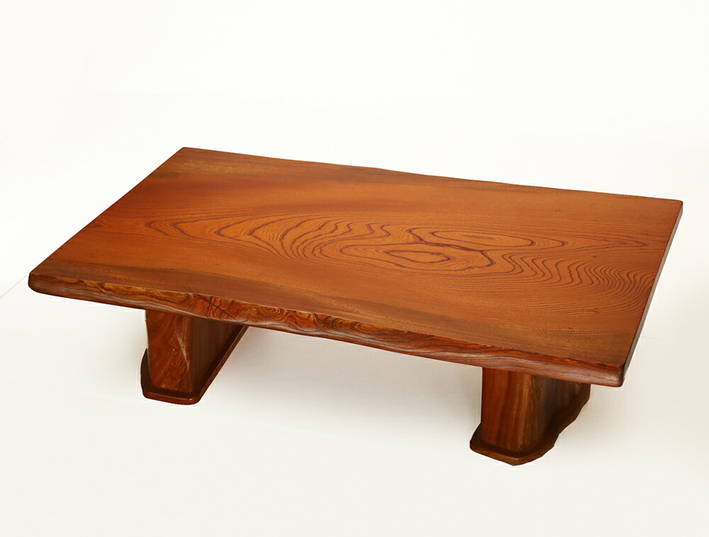 【横幅135cm】テーブル 座卓 一枚板 仕様：無垢 / 素材：けやき（無垢 木目 年輪）