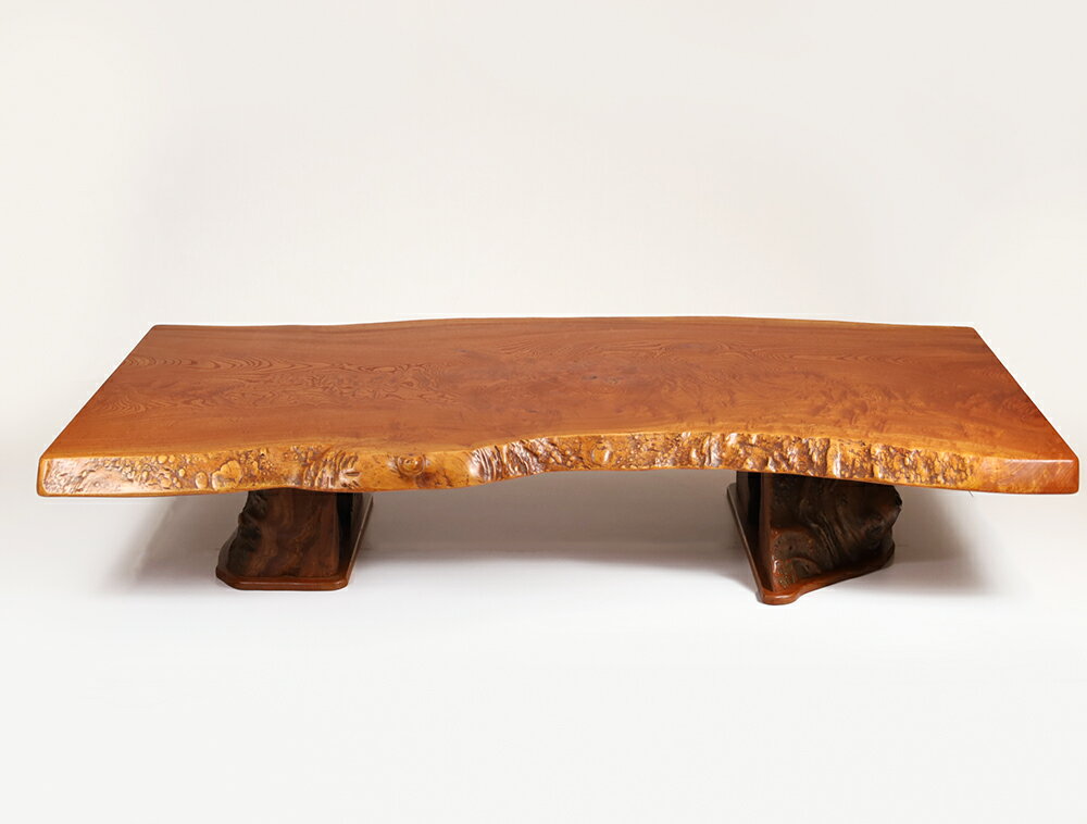 【横幅191cm】テーブル 座卓 一枚板 仕様：無垢 / 素材：けやき（無垢 木目 年輪）