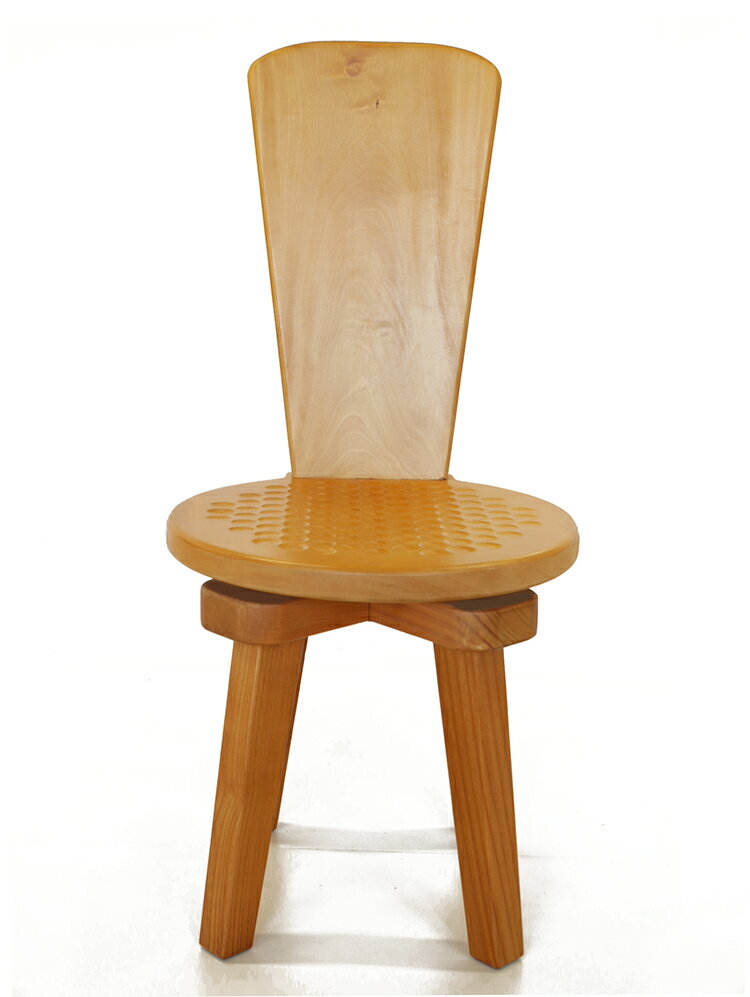 椅子 仕様：無垢 / 素材：栃（腰掛け 年輪 木目 無垢）~