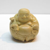 〜木彫り布袋様〜一刀彫/素材:柘植(置物)