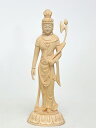 【総高25cm】観音菩薩 木彫り 仏像仕様:無垢 / 素材:柘植(縁起物,置物,観音様,聖観音,木彫)