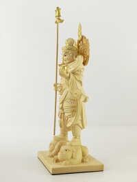 〜木彫り仏像毘沙門天〜一刀彫/素材:柘植