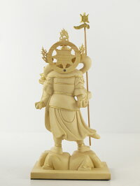〜木彫り仏像毘沙門天〜一刀彫/素材:柘植