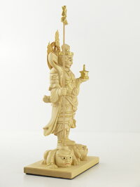 〜木彫り仏像毘沙門天〜一刀彫/素材:柘植