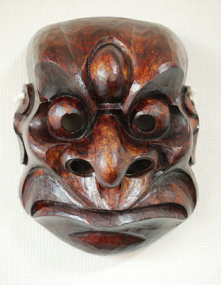 お面木彫り毘沙門天壁掛け用仕様：無...