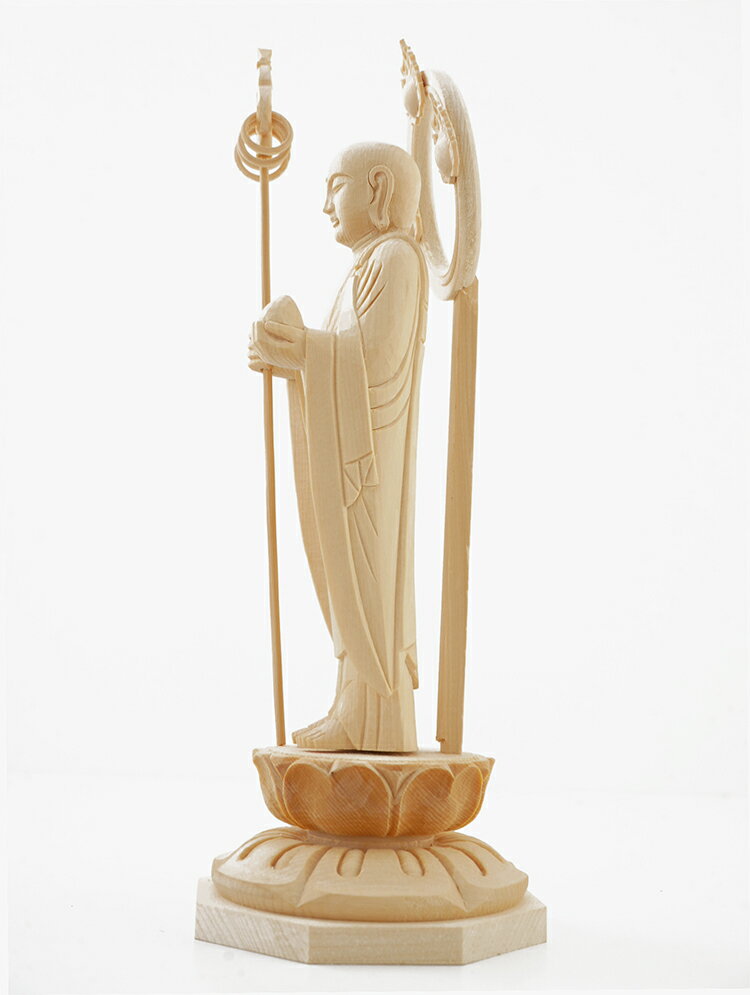 地蔵菩薩 木彫り 仏像 仕様：無垢 / 素材：桧(縁起物,置物,お地蔵様)