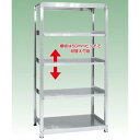 アカツキセイサクジョ ステンレス軽中量物品棚 W961×D322×H1800 KSA3-1115 1台