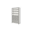 サカエ 物品棚LEK型樹脂ボックス W875×D450×H2100mm グレー LEK2121-18T 1台【2506DFD_5】