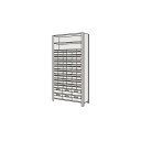 サカエ 物品棚LEK型樹脂ボックス W875×D450×H2100mm グレー LEK2123-54T 1台【2506DFD_5】