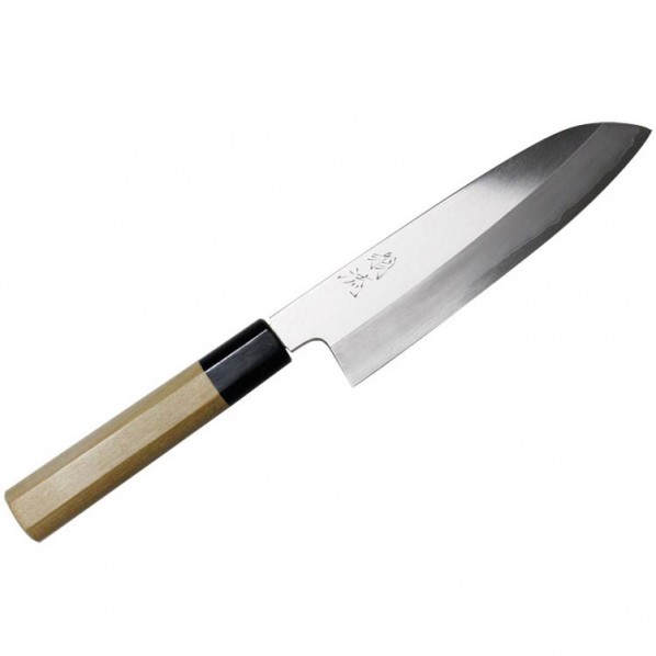 福井 翁流 銀三 本鍛錬 三徳包丁 八角柄 1丁