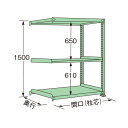 扶桑金属工業 中量ラック 1190×600×1500mm グリーン ML1512L03R 1点