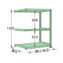 扶桑金属工業 中量ラック 900×600×1500mm グリーン MG1509L03R 1点