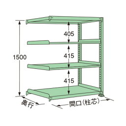 扶桑金属工業 中量ラック 1490×600×1500mm グリーン MS1515L04R 1点