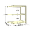 扶桑金属工業 中量ラック 1200×450×1200mm アイボリー WG1212M03R 1点