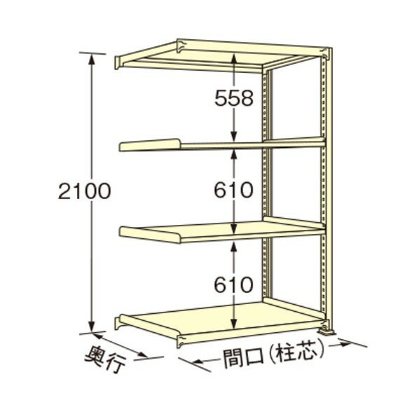 扶桑金属工業 中量ラック 1500×900×2100mm アイボリー WM2115K04R 1点