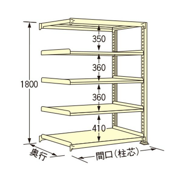 扶桑金属工業 中量ラック 1190×750×1800mm アイボリー WL1812J05R 1点