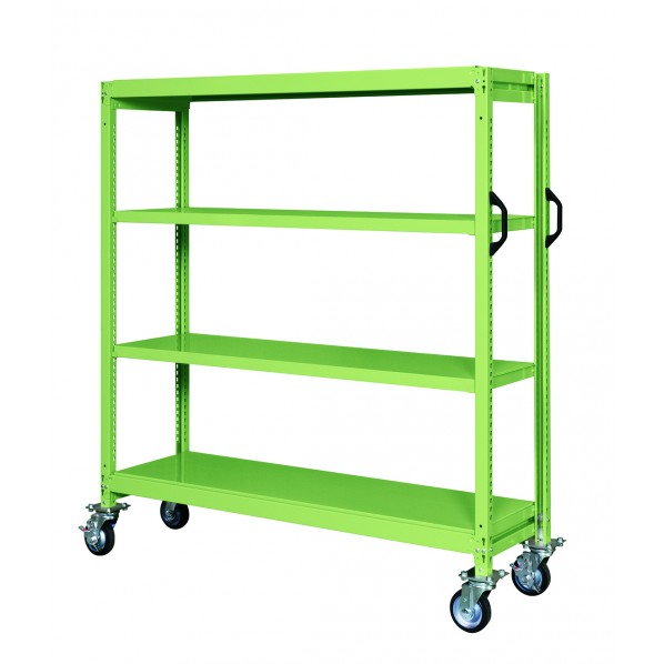 ※法人専用品※サカエ 中軽量キャスターラック 1200×450×1380mm グリーン GSR-8324GGJ 1台【2506DFD_5】