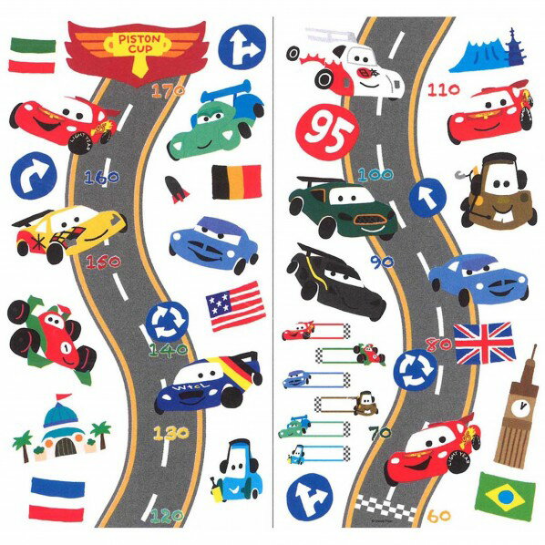 S&C ディズニーの身長計ウォールデコステッカー 高さ：600mm幅：320mm DWG1 2枚