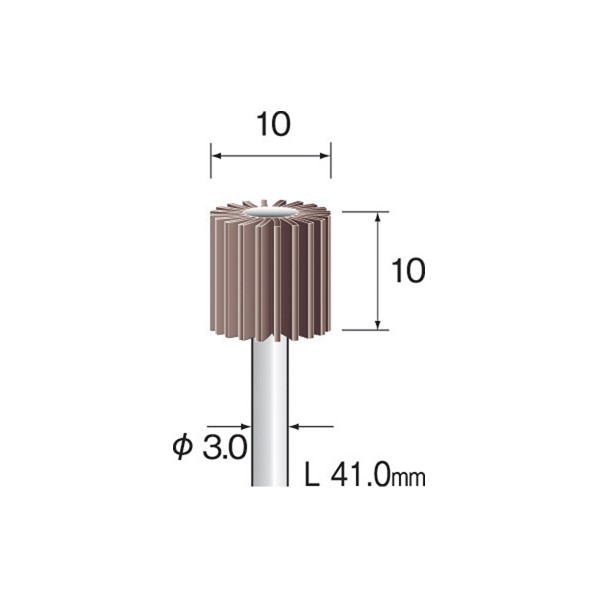 ミニモ ミニモ　ラジアルサンダー＃320　φ10　（3本入） EA1105 研削研磨用品 3本