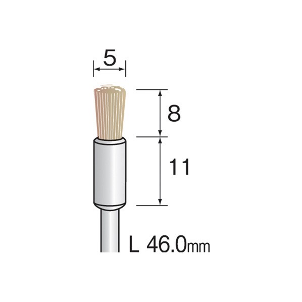 ミニモ ミニモ　毛ブラシ　エンド　豚毛　ハード　φ5　(10本入) FC1513 研削研磨用品 10本