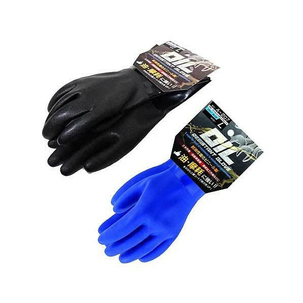 おたふく手袋 PVC オイルレジスタントグローブ L ブラック A-207 1双