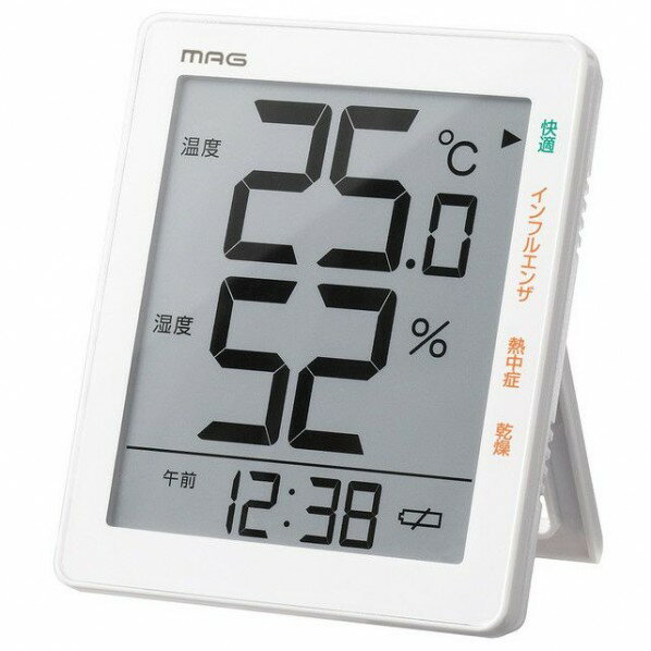 ノア精密 MAG デジタル温度湿度計 120x99x23mm TH-105 WH 1個