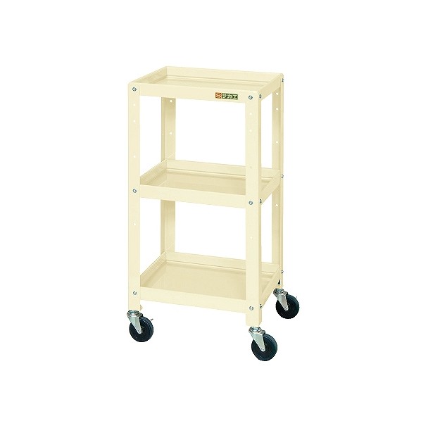 サカエ ニューCSツールワゴン ゴム車 アイボリー CSLA-3873I 1【2506DFD_5】