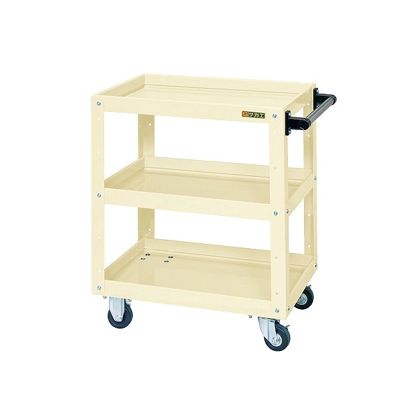 サカエ ニューCSスーパーワゴン ゴム車 アイボリー CSWA-607JI 1【2506DFD_5】