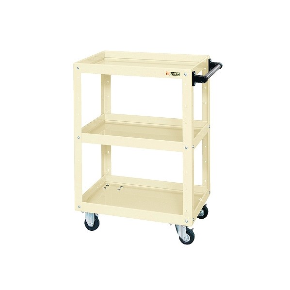 サカエ ニューCSスーパーワゴン ゴム車 アイボリー CSWA-608I 1【2506DFD_5】