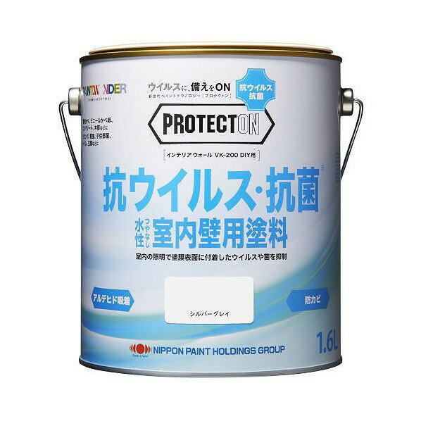 ニッペホーム PROTECTON インテリアウォール VK-200 DIY用 1.6L シルバーグレイ プロテクトン 1個