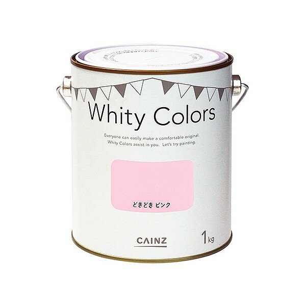 カインズ ホワイティーカラーズ 水性塗料 室内用 1kg どきどきピンク