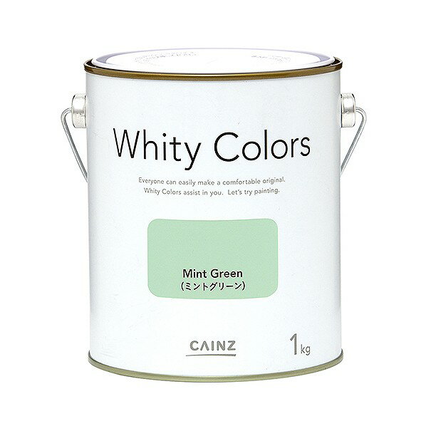 カインズ ホワイティーカラーズ 水性塗料 室内用 1kg ミントグリーン