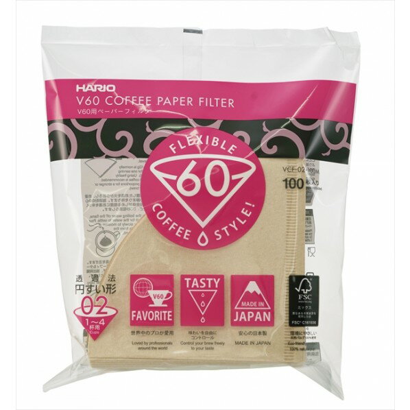 HARIO V60用ペーパーフィルター02 M VCF-02-100M 100枚
