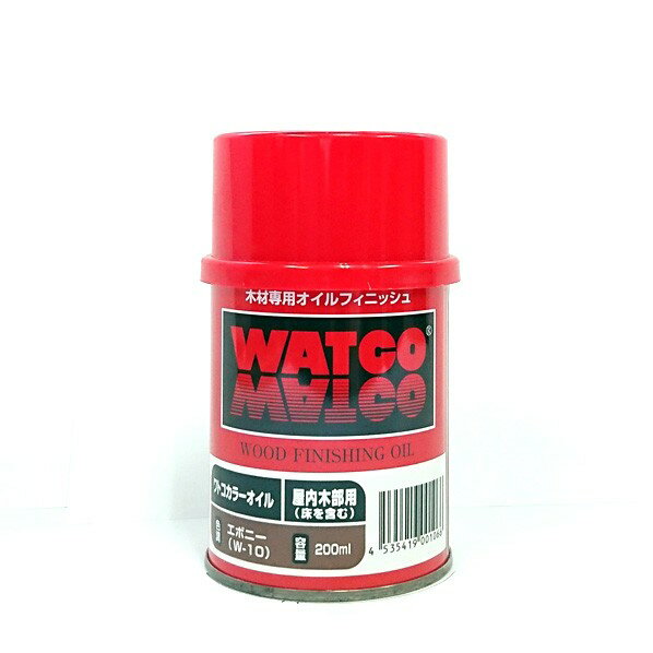 ワトコ ワトコオイル浸透性木材用塗料 200ml エボニー W-10 1缶のサムネイル