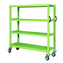 ※法人専用品※サカエ 中量キャスターラック 1800×750×1380mm グリーン GKR-8753GGK 1台【2506DFD_5】