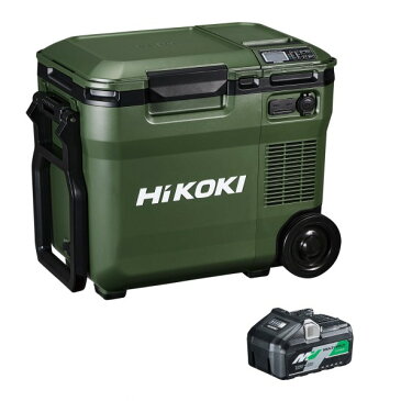 HiKOKI(ハイコーキ) 14.4/18V コードレス冷温庫 高容量蓄電池1個付き 18L フォレストグリーン UL18DC(WMG) 現場 保冷 保温 持ち運び 日立工機 ハイコーキ 充電式 充電 冷蔵庫 CW180DZ 保冷温庫 充電機能 冷凍 キャンプ CW001GZ CW003GZ UL18DB USB PD 1台