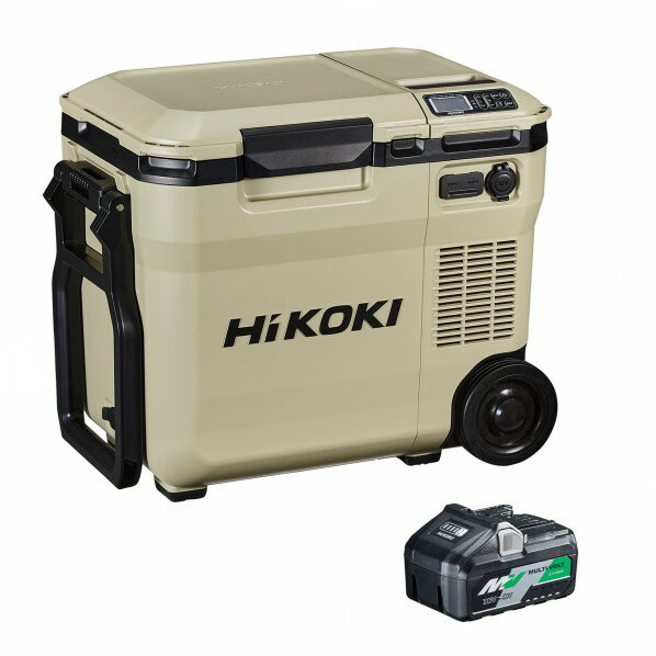 HiKOKI(ハイコーキ) 14.4/18V コードレス冷温庫 高容量蓄電池1個付き 18L サンドベージュ UL18DC(WMB) 現場 保冷 保温 持ち運び 日立工機 ハイコーキ 充電式 充電 冷蔵庫 CW180DZ 保冷温庫 充電機能 冷凍 キャンプ CW001GZ CW003GZ UL18DB USB PD 1台