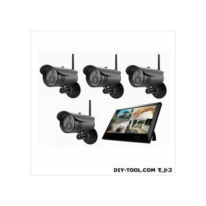 マザーツール 高解像度ワイヤレスセキュリティカメラシステム/カメラ4台セット W255xH173x D38mm MT-WCM300 1セット