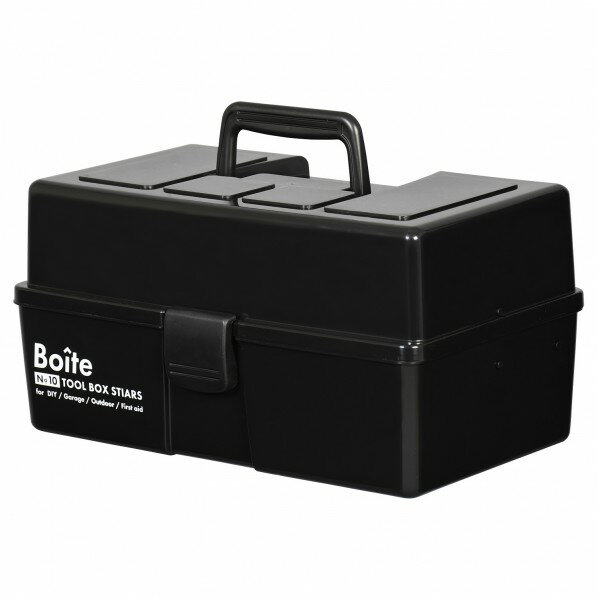 ベストコ Boiteパーツツールボックス 仕切式 ブラック ブラック MA-4029 アウトドア キャンプ 衛生用品 収納 ツールボックス DIY 工具箱 鍵穴 取っ手付き 仕切り付き 1個 1