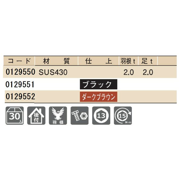 SWALLOW 430ステン 黒色 マウント用雪止 後付 H25 ブラック(黒) 129551 30個