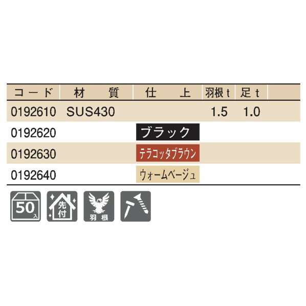 SWALLOW 430ステン 生地 セラムS-1雪止 生地ステン色 192610 50個