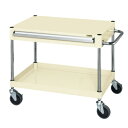 ※法人専用品※サカエ CSパールワゴン(サイレントエラストマー車/上段引出し/天板フラット型) W600×D400×H600 アイボリー CSP-6061ASE...